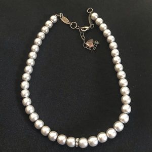 SABIKA Pearl Necklace with Crystals